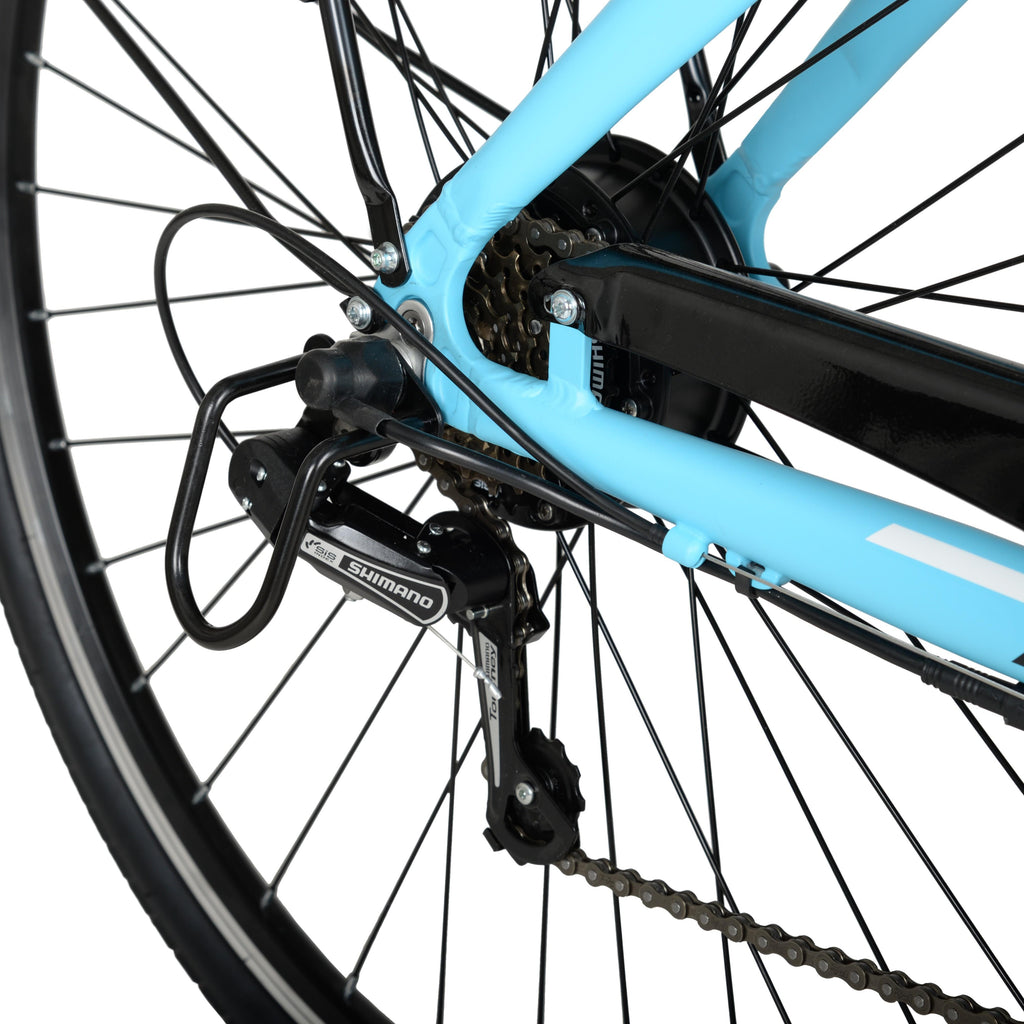Hyper Bicycles E-Ride Electric Pedal Assist Commuter Bike, 700C Wheels, Blue