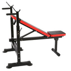 Folding Weight Bench with Barbell Rack Lifting Press Gym Adjustable Incline Multifunctional Workout Station