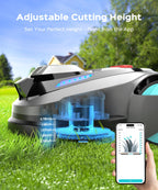 N1600 PRO Robot Lawn Mower, Wireless  with RTK+Vision Navigation, 0.4 Acre Coverage, APP Smart Control Robot Lawn Mower, Multi-Zone Mowing, Curved Path, Adjustable Cutting Height