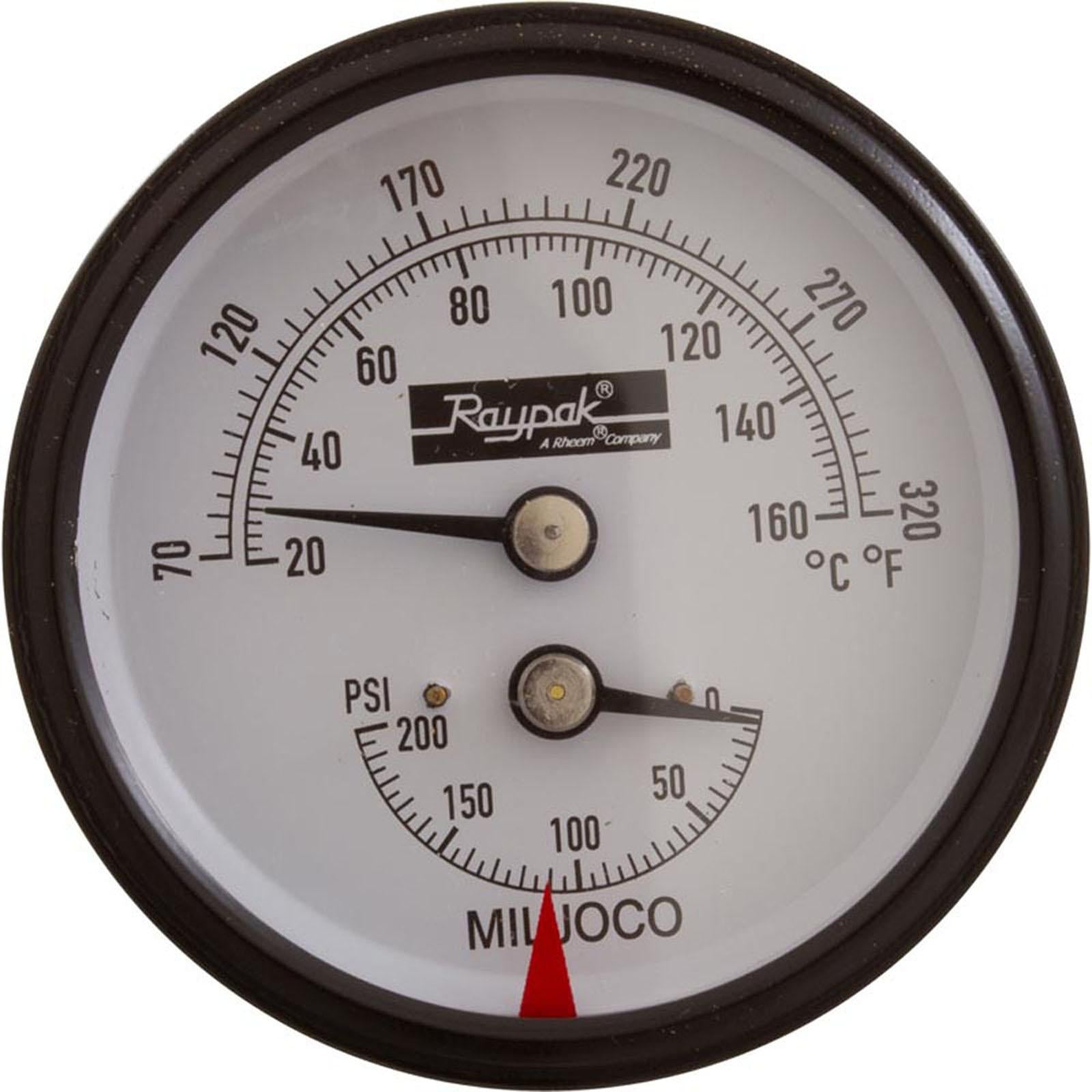 Raypak Temperature &amp; Pressure Gauge Kit, Raypak Hydronic Heaters
