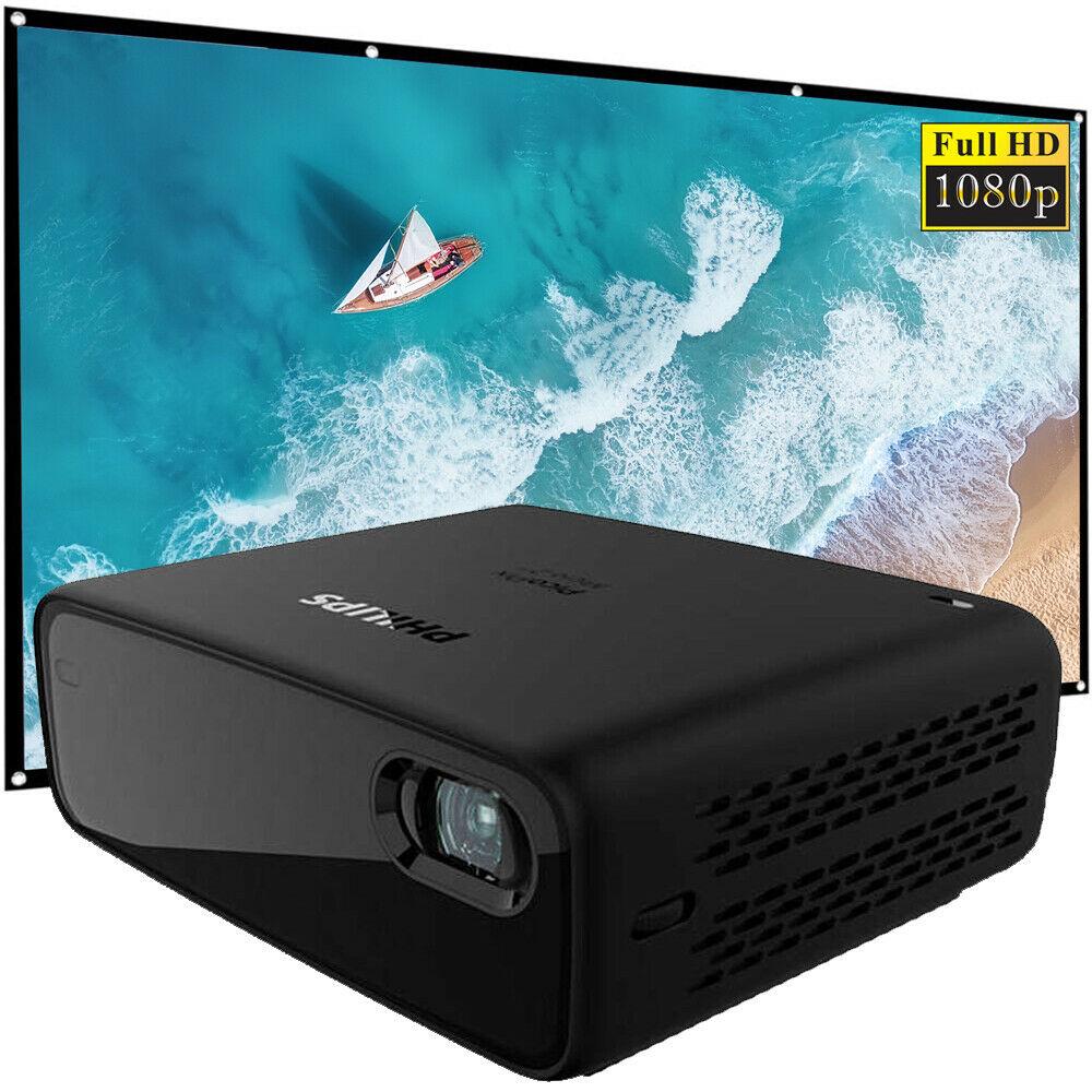 philips picopix micro 2tv wvga smart portable dlp pico projector + 120" screen