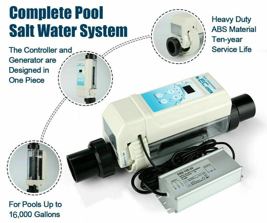 complete salt water pool chlorine generator system for 16000 gallon chlorinator