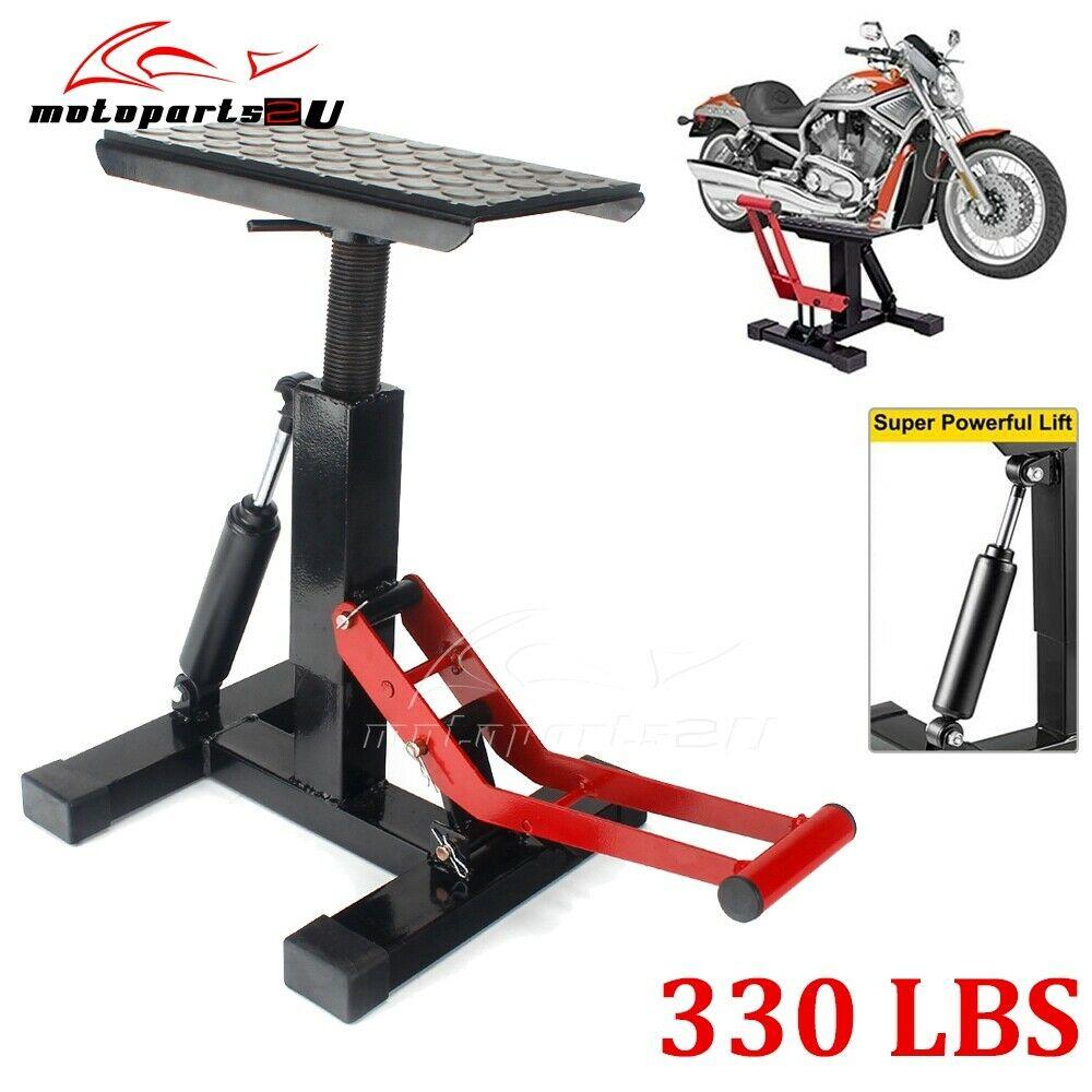 Universal 330LB Motorcycle Adjustable Lift Table Dirt Bike Jack Lift Hoist Stand