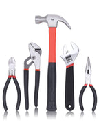 215-Piece Home Repairing Tool Set with 12-Inch Wide Mouth Open StoraBag, Household Hand Tool Kit,Red
