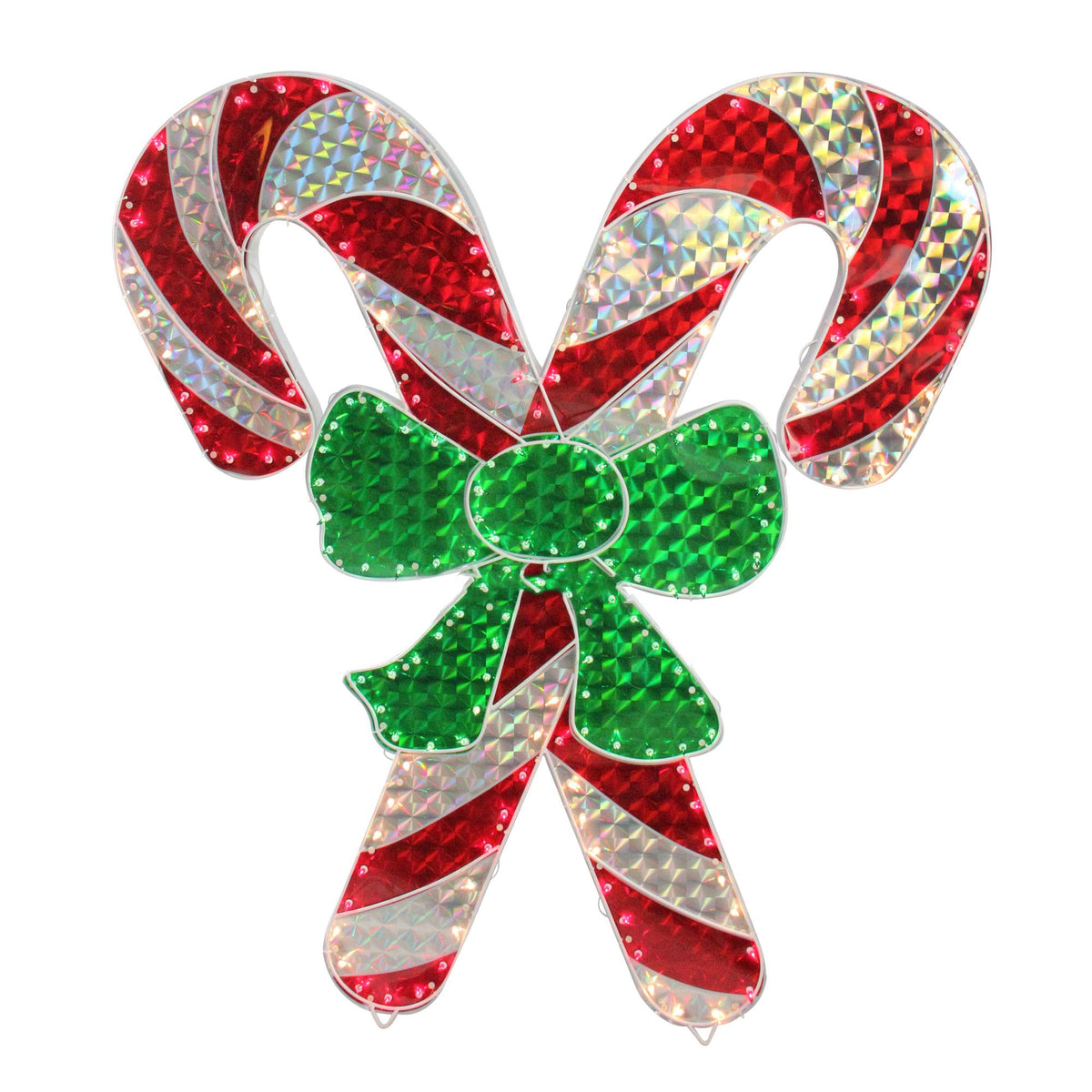 48" Lighted Red and White Candy Cane Outdoor Christmas Window Silhouette Decoration