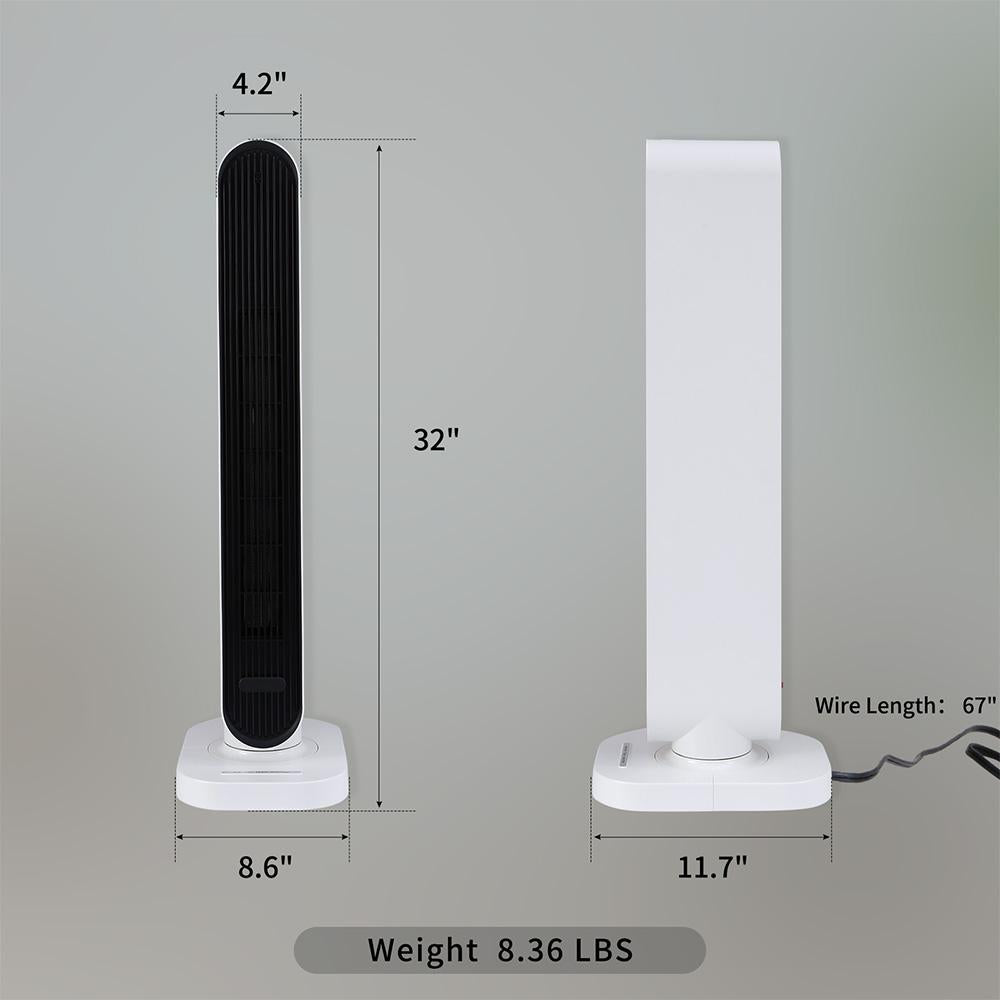 Yipa Portable Heating Tower Instant Space Heater Overheating Protection White Heaters Fan 1500W Whole Room Bedroom Home