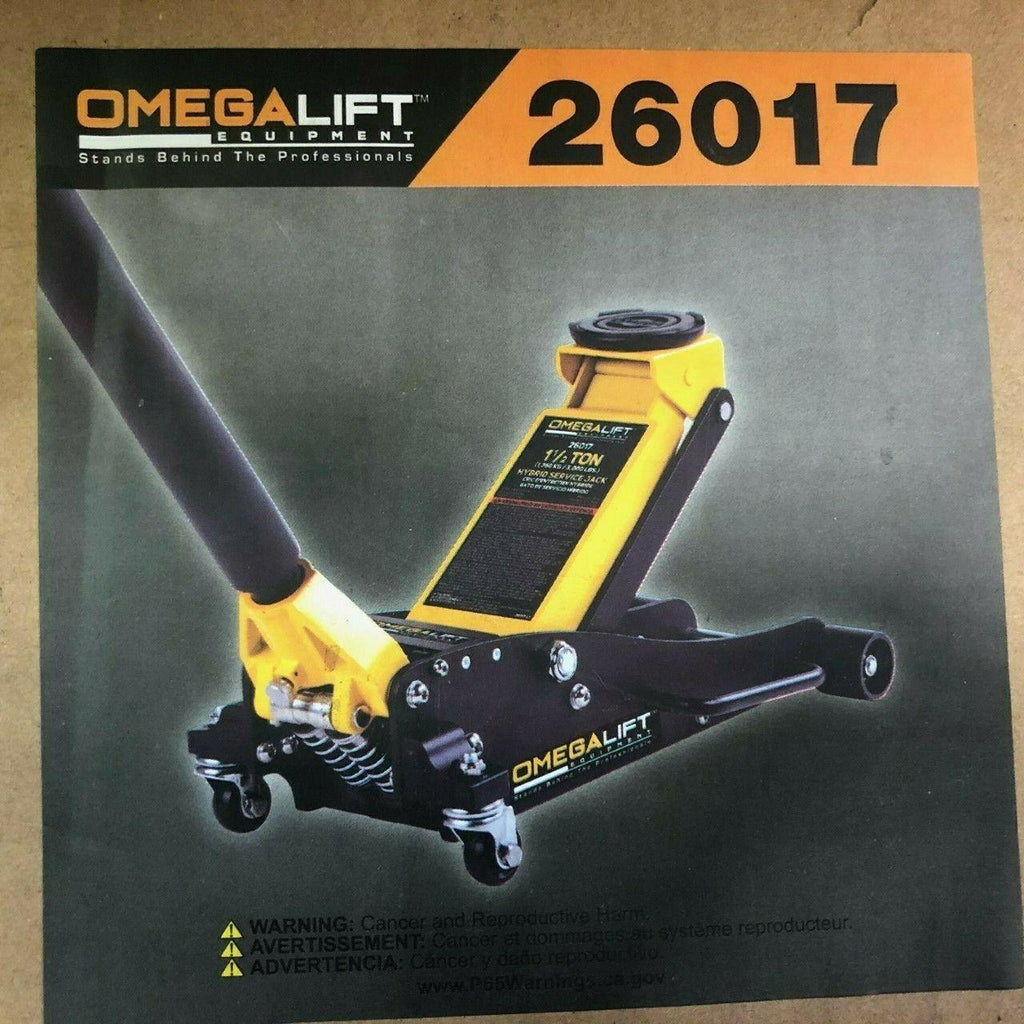 Omega 26017 Aluminum Hybrid Service Jack, 1.5 Ton Lifting Capacity