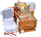 10-frame bee hives and supplies starter kit,beehive kit dipped in 100% beeswax,bee keeping supplies-all beginners kit includes beekeeping supplies tool set and bee suit.