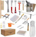 10-frame bee hives and supplies starter kit,beehive kit dipped in 100% beeswax,bee keeping supplies-all beginners kit includes beekeeping supplies tool set and bee suit.