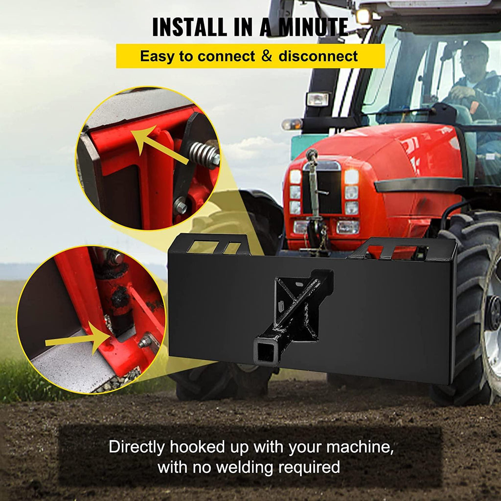 mophorn  1/4" thick plate 3/8" top bar thic quick tach attachment mount plate skid steer bobcat