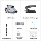V1000 Robot Lawn Mower with Garage, Max 0.3 Acre, No Wire/RTK, Auto Mapping | Triple-CamAI Vision Navigation and Obstacle Avoidance, Smart App Control, Multi-Zone Management for Complex Gardens