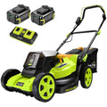 40V 17” Brushless Lawn Mower – 2 x 5.0Ah Batteries Electric Cordless Push Mower with Fast Charger, 6-Level Height Adjustment, 45L Grass Bag, Lightweight Battery Powered Mower