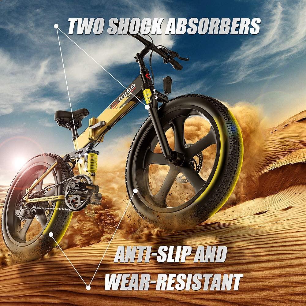 G-Force Electric Bike S23, 264.0''Fat Tire Mountain Electric Bike with 350W brushless Motor, 48V 10.4A Battery, Maximum Speed 30MPH, Maximum Endurance 40 Miles Electric Bike for Adults.