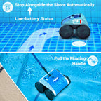 ausono robotic automatic pool cleaner with wall climbing function, ideal for above inground swimming pools