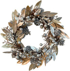 NYKK Front Door Wreath Simulation Artificial Wreath Golden Leaves Berry Wreath Christmas Door Hanging Flower Link Day Party Wedding Door and Window Wall Decoration Simulation Wreath