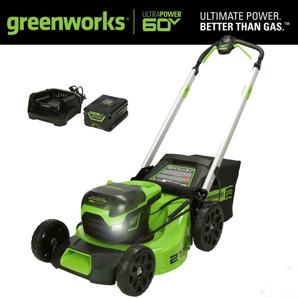 PRO 21 in. 60-Volt Battery Cordless Push Lawn Mower 5.0 Ah Battery Charger
