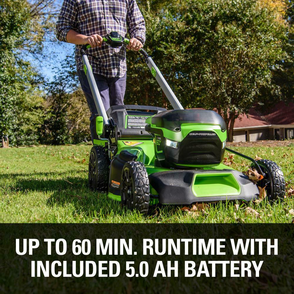 PRO 21 in. 60-Volt Battery Cordless Push Lawn Mower 5.0 Ah Battery Charger