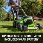 PRO 21 in. 60-Volt Battery Cordless Push Lawn Mower 5.0 Ah Battery Charger