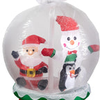 6.75ft Lighted Inflatable Santa and Friends Snow Globe Outdoor Christmas Decoration