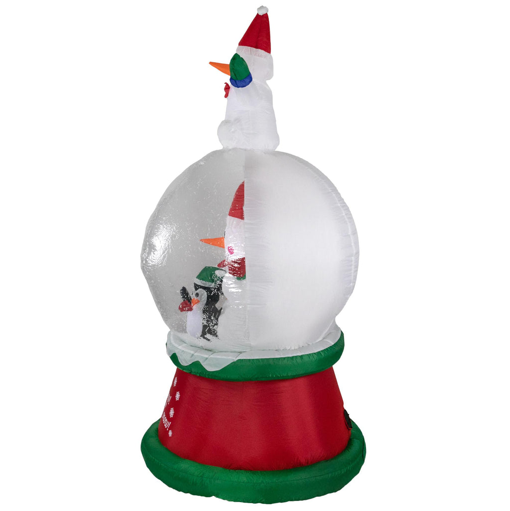 6.75ft Lighted Inflatable Santa and Friends Snow Globe Outdoor Christmas Decoration