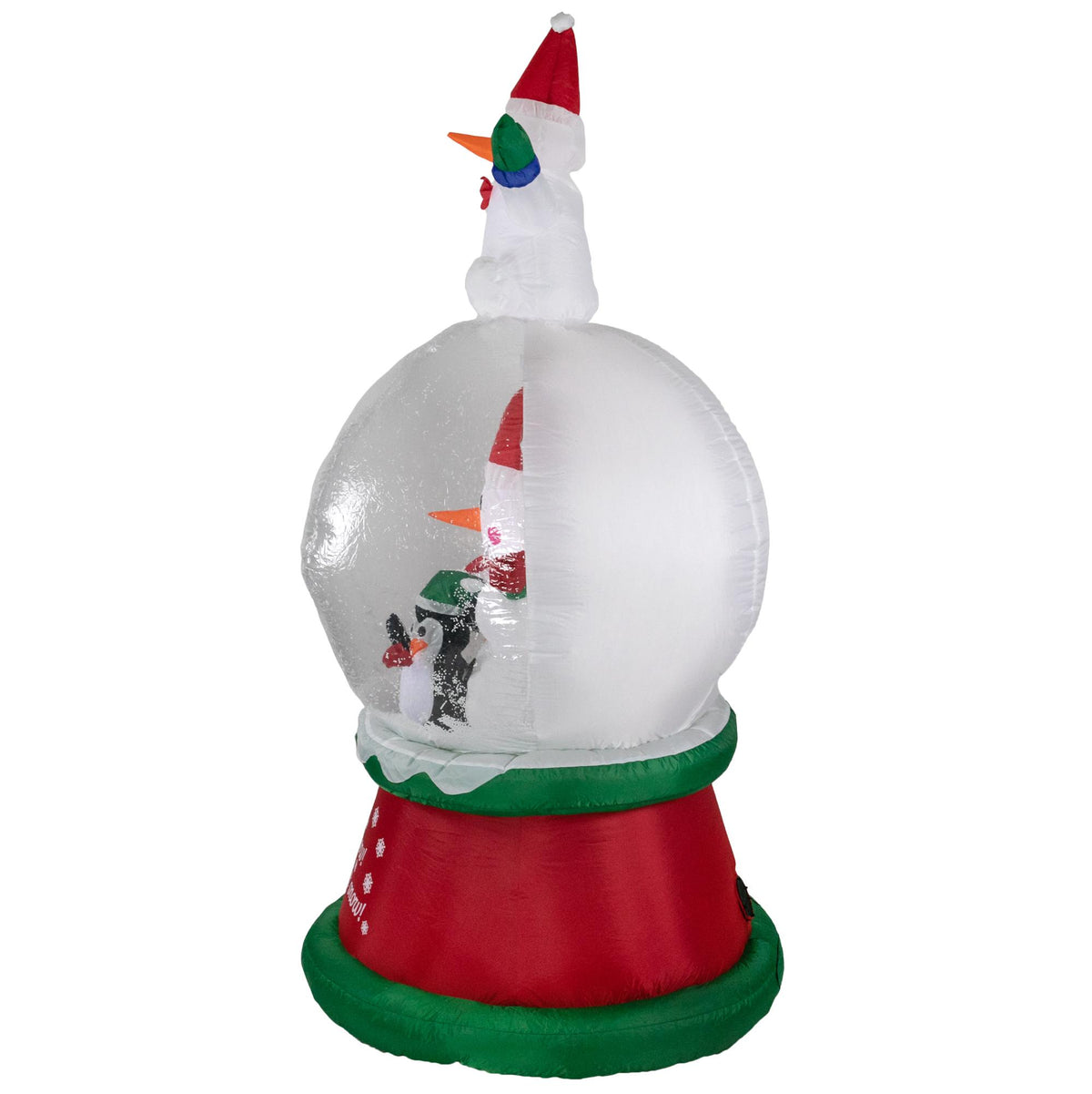 6.75ft Lighted Inflatable Santa and Friends Snow Globe Outdoor Christmas Decoration