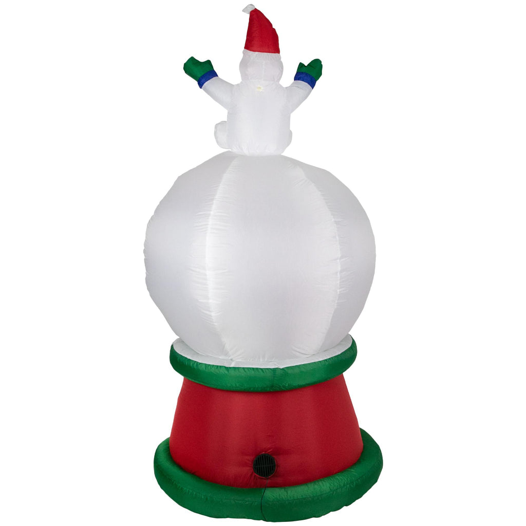 6.75ft Lighted Inflatable Santa and Friends Snow Globe Outdoor Christmas Decoration
