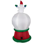 6.75ft Lighted Inflatable Santa and Friends Snow Globe Outdoor Christmas Decoration