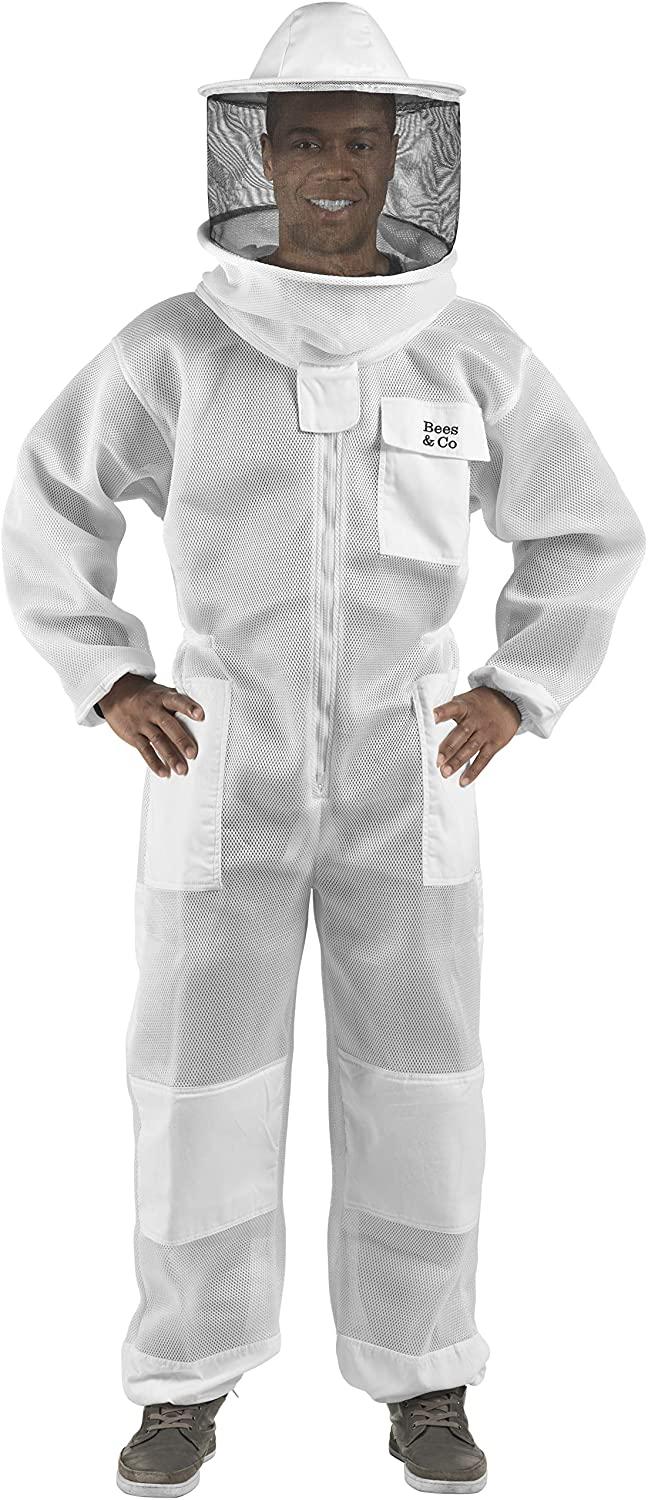 bees &amp; co u83 ultralight beekeeper suit with round veil