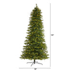 Nearly Natural 10' Green Holiday Fir Artifical Christmas Tree Prelit 1050 Clear LED Lights