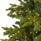 Nearly Natural 10' Green Holiday Fir Artifical Christmas Tree Prelit 1050 Clear LED Lights