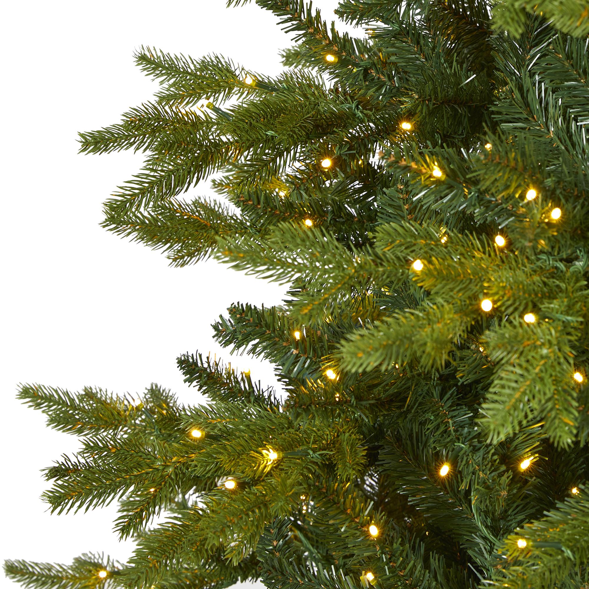 Nearly Natural 10' Green Holiday Fir Artifical Christmas Tree Prelit 1050 Clear LED Lights