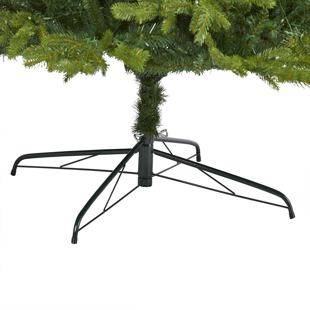 Nearly Natural 10' Green Holiday Fir Artifical Christmas Tree Prelit 1050 Clear LED Lights