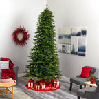 Nearly Natural 10' Green Holiday Fir Artifical Christmas Tree Prelit 1050 Clear LED Lights