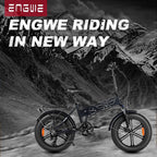 ENGWE 750W 500W Folding Electric Bike for Adults 20" 4.0 Fat Tire Mountain Beach Snow Bicycles Aluminum Electric Scooter 7 Speed Gear E-Bike with Detachable Lithium Battery 48V12.8A Up to 28MPH