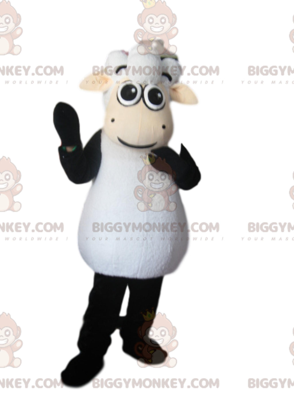Black and White Sheep BIGGYMONKEYMascot Costume