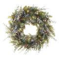 30 in. Artificial Pre-Lit LED Rustic White Berry Wreath