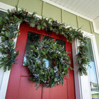 30 in. Artificial Pre-Lit LED Rustic White Berry Wreath