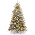 7.5? Pre-Lit Snowy Sierra Spruce Slim Artificial Christmas Tree ? Clear Lights