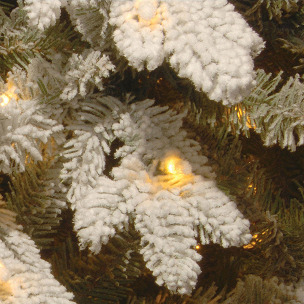 7.5? Pre-Lit Snowy Sierra Spruce Slim Artificial Christmas Tree ? Clear Lights