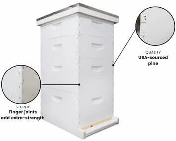 mann lake beehive kit, completely assembled kit, painted, with frames and foundation, ready to use,10 frame kit, 2 deep bee boxes, 2 medium supers, made in the usa