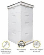 mann lake beehive kit, completely assembled kit, painted, with frames and foundation, ready to use,10 frame kit, 2 deep bee boxes, 2 medium supers, made in the usa