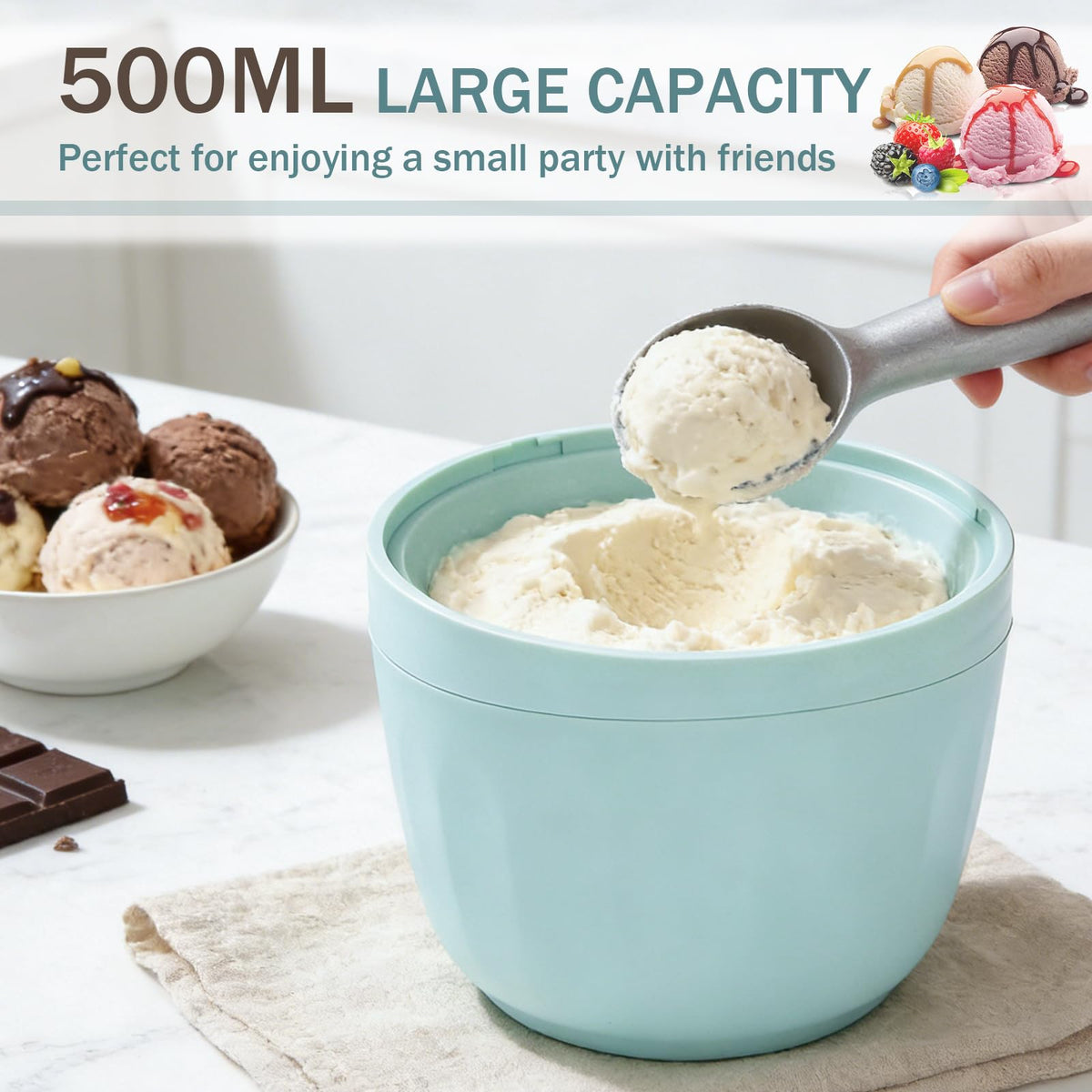 Mini ice Cream Maker, Single Serve Ice Cream Maker,One-Touch Dessert Maker, Single Serving of Gelato, Frozen Yogurt, Compact Electric Makers for Kitchen, Just 15 Minutes11