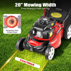 21-Inch 5HP Lawn Mower, 140CC 4-Stroke OHV Engine, Self-propelled Gas Powered Lawn Mowers, 8 Height Adjustment Push Lawn Mower Silencer, Durable Steel Deck Walk-Behind Lawn Mowers for LarFields
