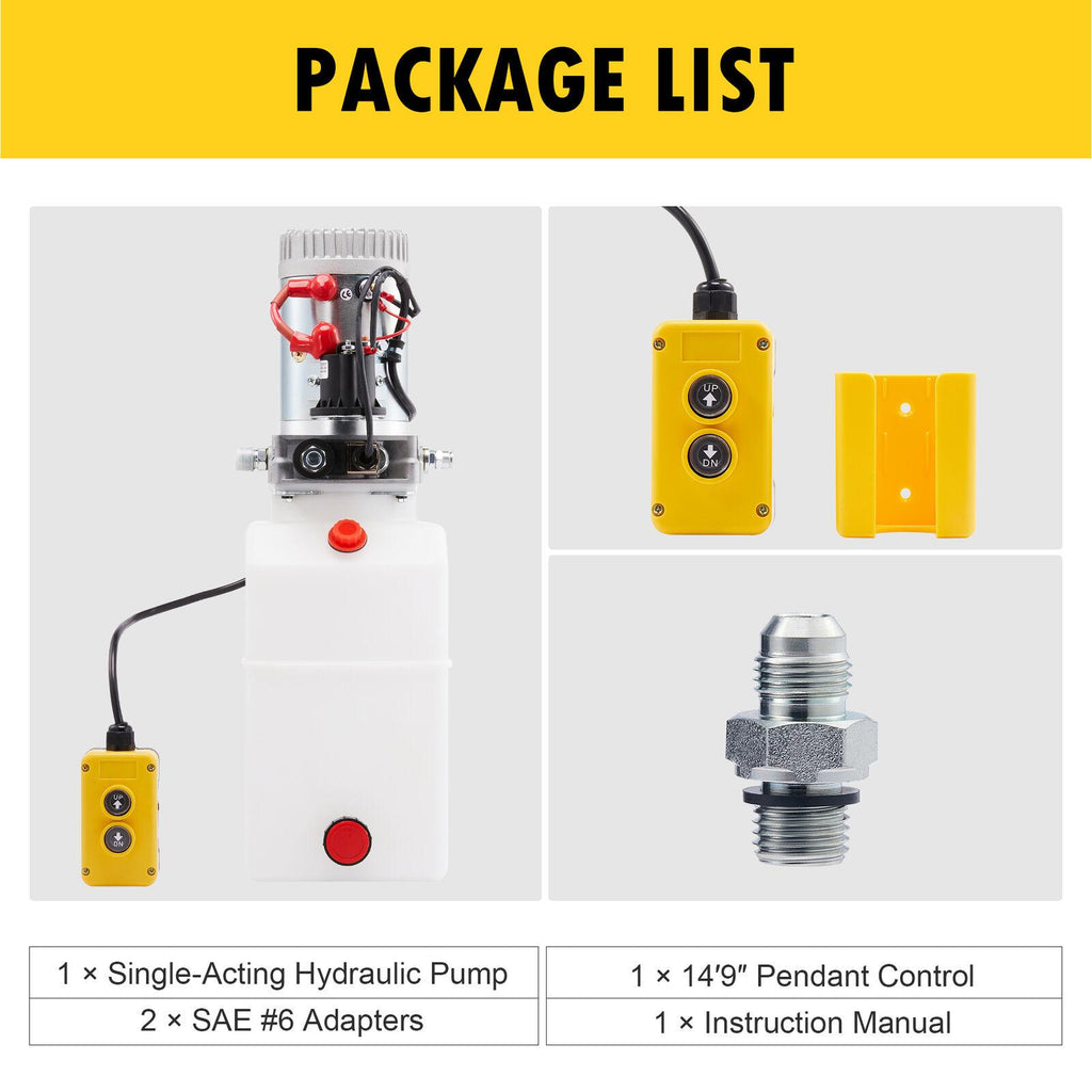 Single Acting 12V 6 Quart Hydraulic Pump for Aerial Platform Dump Truck Bed  QST