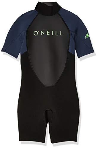 ONeill Wetsuits Youth Reactor-2 2mm Back Zip Short Sleeve Spring Wetsuit, Black/Slate, 14