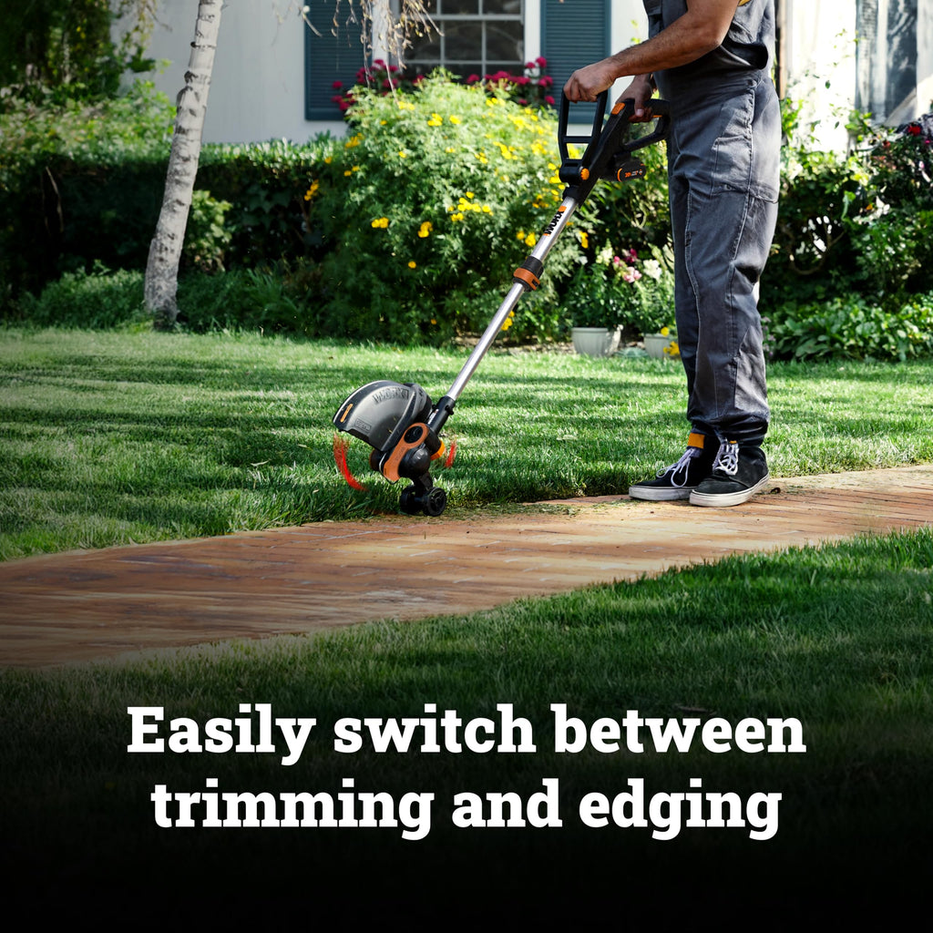 Cordless String Trimmer &amp; Lawn Edger, 12" Electric Weed Wacker with Command Feed, 20V Weed Eater with 5.5 LBS, 2 Batteries &amp; Charger Included, WG163