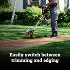 Cordless String Trimmer &amp; Lawn Edger, 12" Electric Weed Wacker with Command Feed, 20V Weed Eater with 5.5 LBS, 2 Batteries &amp; Charger Included, WG163