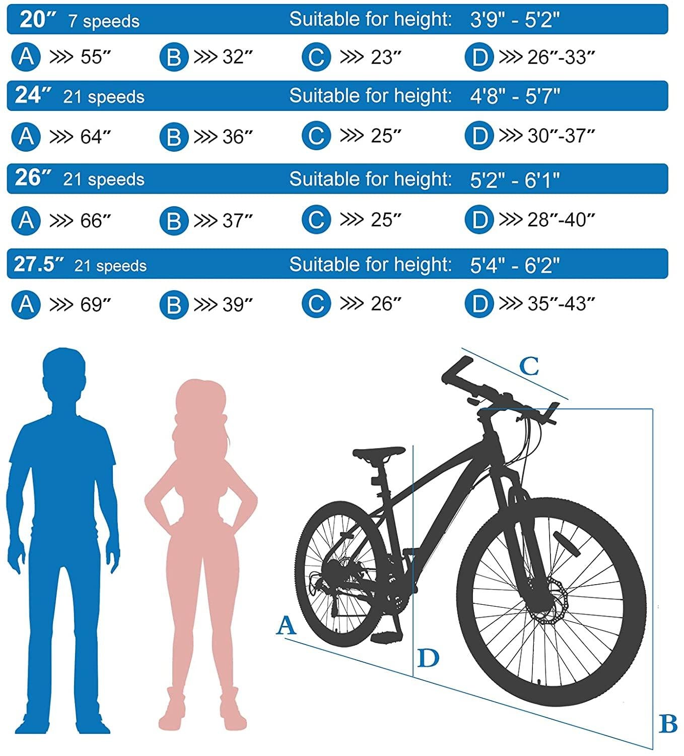 ABORON Youth/Adult Mountain Bike for Women and Men 26 inch 21 Speed Steel Frame Double Disc Brake Suspension Fork Rose Purple MTB