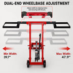 Lawn Mower Jack Lift 500-LB Carbon Steel Manual Crank Adjustable Width Tool | 3-Level Height Adjustment ,4-Level Tire Width Adjustment, Easy Operation Multiple Equipment ,Durable Construction