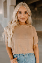 ribbed hoodie top